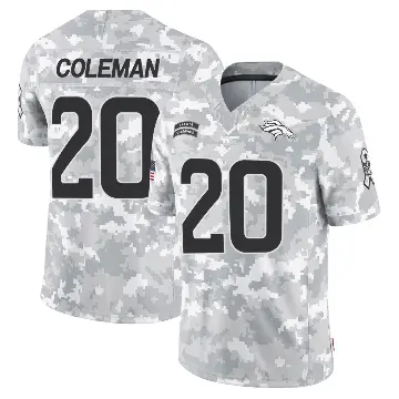 ＃20 Men's Jonah Coleman Arctic Camo Limited Denver Broncos 2024 Salute to Service Jersey