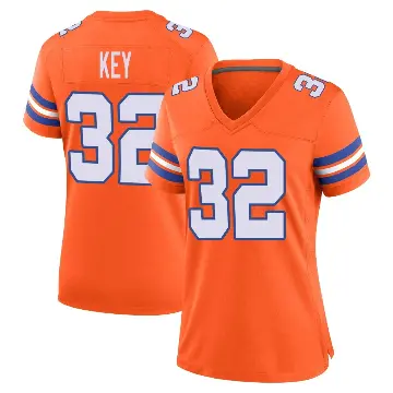 ＃32 Women's Dane Key Orange Game Denver Broncos Alternate Mile High Collection 1977 Throwback Jersey